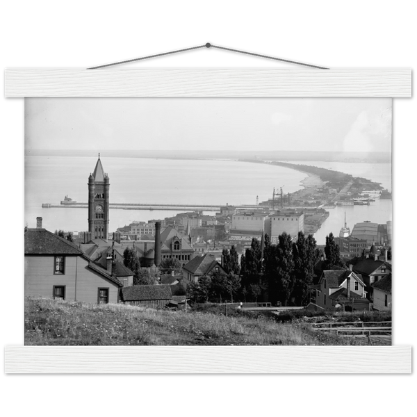 1905 View of Duluth and Minnesota Point Premium Semi-Glossy Paper Poster & Hanger