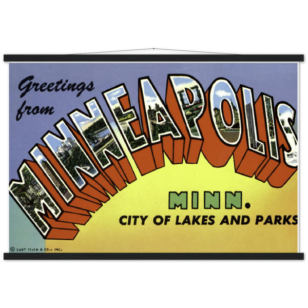 Greetings from Minneapolis Classic Matte Paper Poster & Hanger