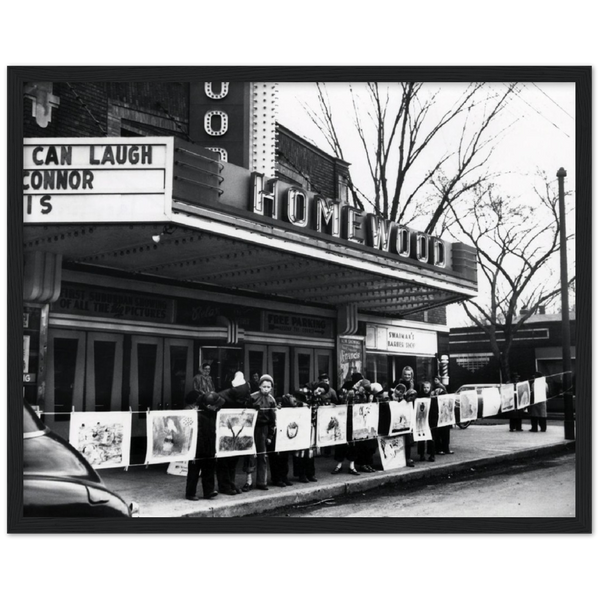 Homewood Theatre at Plymouth and Morgan in Minneapolis Minnesota 1950 Classic Matte Paper Wooden Framed Poster