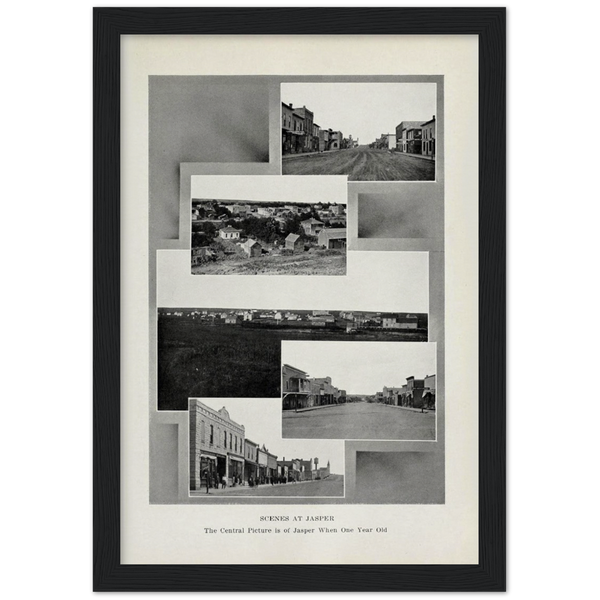 1911 Multiple scenes of Jasper Minnesota Archival Matte Paper Wooden Framed Poster