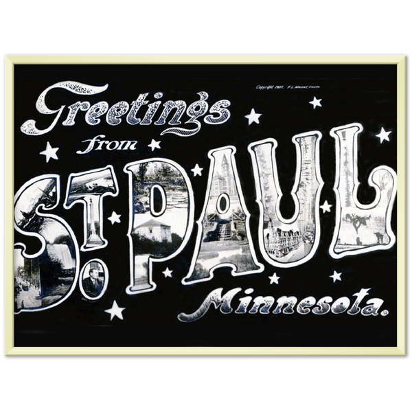 1907 "Greetings from St. Paul" Classic Semi-Glossy Paper Metal Framed Poster
