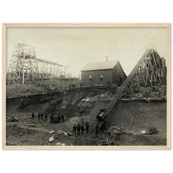 Chandler Mine, Ely Minnesota, 1885 Classic Matte Paper Wooden Framed Poster