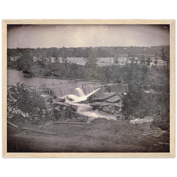 St. Anthony Falls, 1840, Archival Matte Paper Wooden Framed Poster