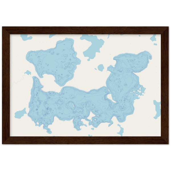 Deer and Moose Lakes in Itasca County, Minnesota Wooden Framed Poster