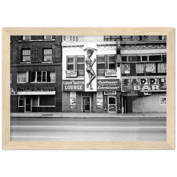 Hennepin Avenue 1970 Classic Semi-Glossy Paper Wooden Framed Poster