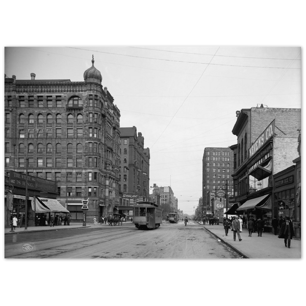 Hennepin Avenue in Downtown Minneapolis, Minnesota, 1908 Aluminum Print