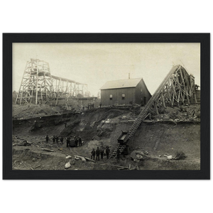 Chandler Mine, Ely Minnesota, 1885 Classic Matte Paper Wooden Framed Poster