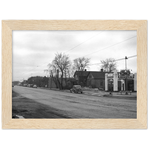 1935 View of Chicago Avenue from 37th Street in Minneapolis Minnesota Classic Matte Paper Wooden Framed Poster