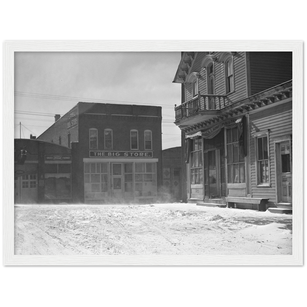 Street scene, Norwood, Minnesota, 1942 Premium Semi-Glossy Paper Wooden Framed Poster