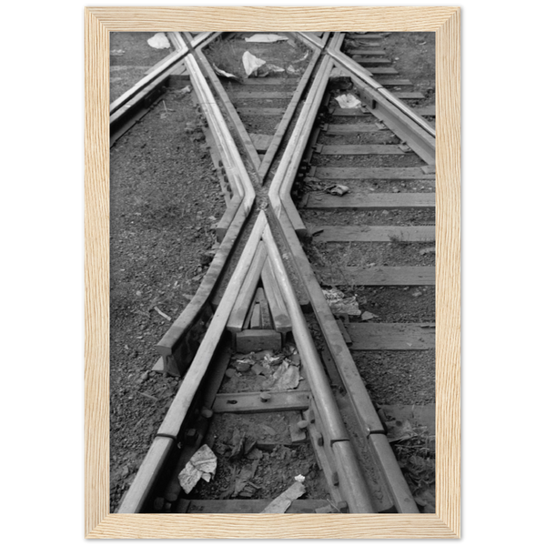 Railroad Tracks, Minneapolis Minnesota, 1937, Wooden Framed Poster