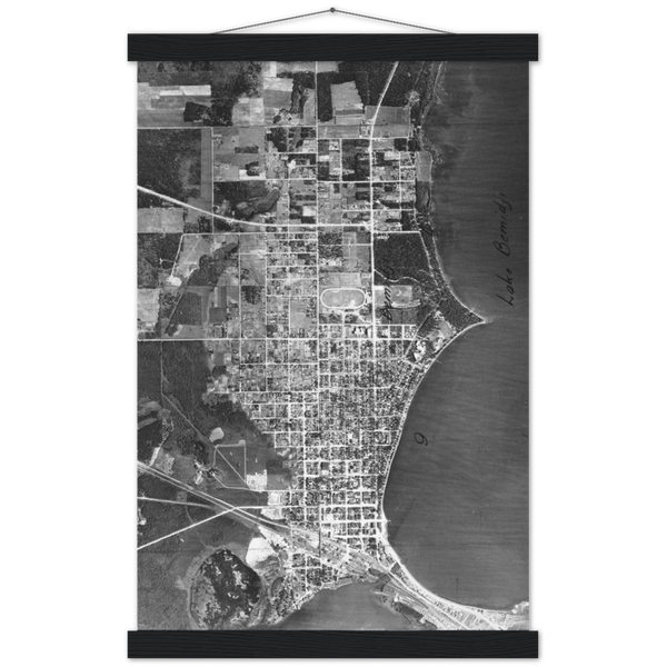 1940 Aerial Photo Bemidji Minnesota Classic Semi-Glossy Paper Poster & Hanger