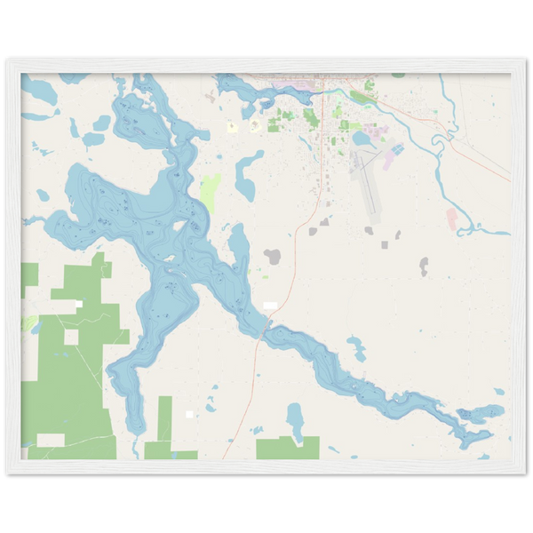 Pokegama Lake Depth Map in Wood Frame (Grand Rapids, Minnesota)