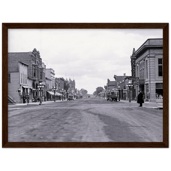 Main Street Luverne Minnesota 1916 Archival Matte Paper Wooden Framed Poster