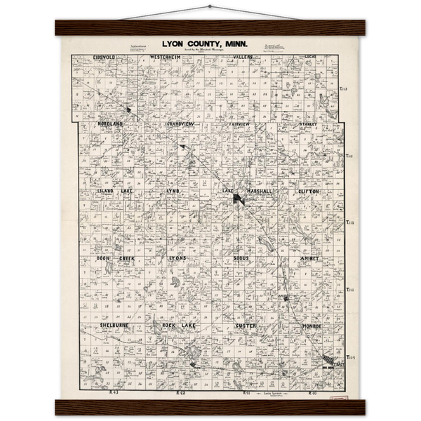Lyon County Minnesota 1884 Plat Map Premium Matte Paper Poster & Hanger