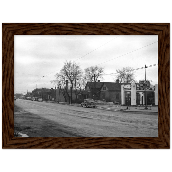1935 View of Chicago Avenue from 37th Street in Minneapolis Minnesota Classic Matte Paper Wooden Framed Poster