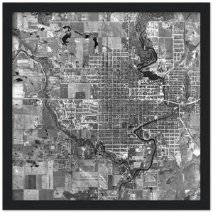 Aerial Photo of Austin Minnesota 1949 Classic Semi-Glossy Paper Wooden Framed Poster
