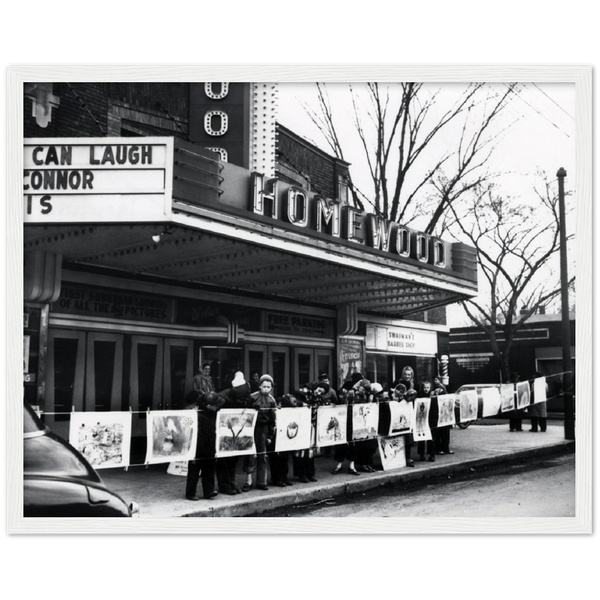Homewood Theatre at Plymouth and Morgan in Minneapolis Minnesota 1950 Classic Matte Paper Wooden Framed Poster