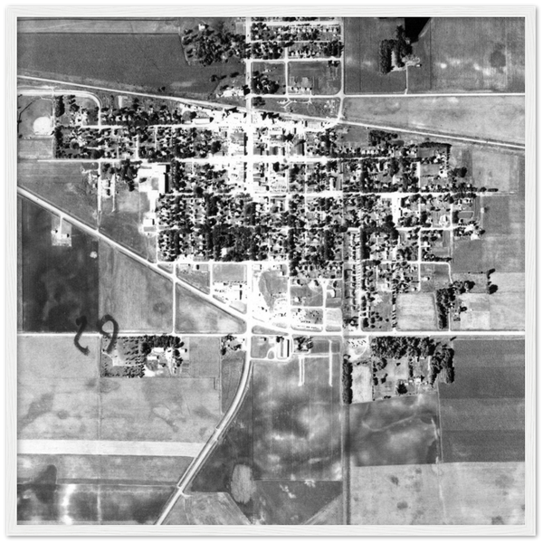 Aerial map of Hector, Minnesota, 1955 Wooden Framed Poster