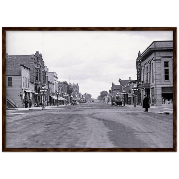 Main Street Luverne Minnesota 1916 Archival Matte Paper Wooden Framed Poster