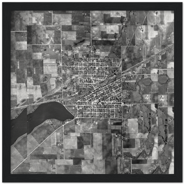St. James Minnesota  Aerial View 1939 Archival Matte Paper Wooden Framed Poster
