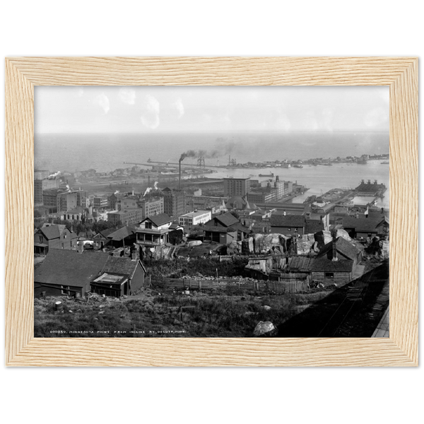 1905 Minnesota Point from Incline Railway, Duluth, Minnesota Classic Semi-Glossy Paper Wooden Framed Poster