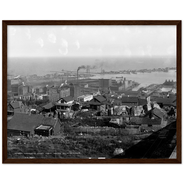 1905 Minnesota Point from Incline Railway, Duluth, Minnesota Classic Semi-Glossy Paper Wooden Framed Poster